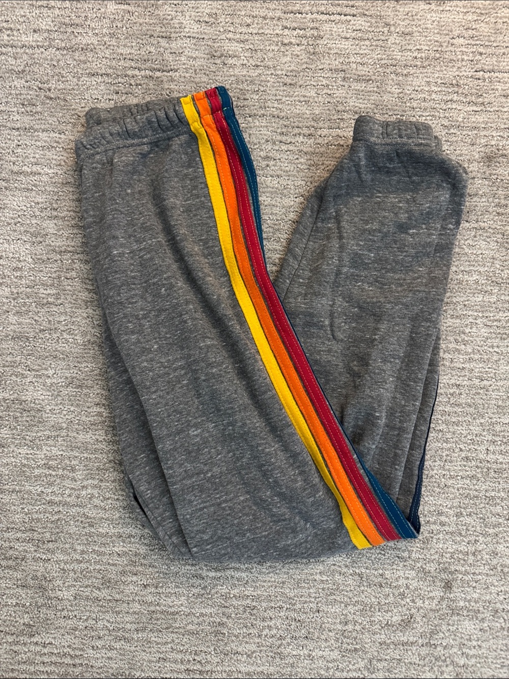 Aviator Nation 5 Stripe Sweatpants - Heather Grey. Medium